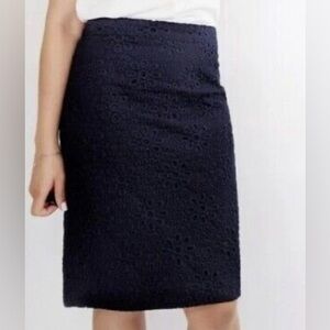 J.Crew pinwheel eyelet pencil skirt EUC